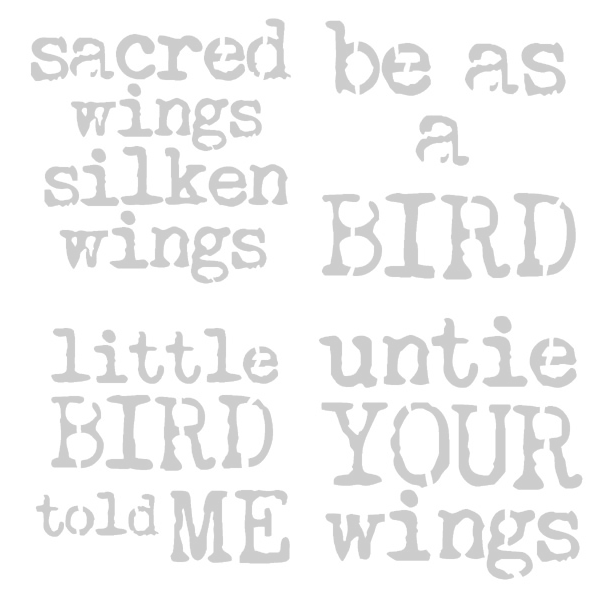 Sacred Wings Stencil  6 x 6