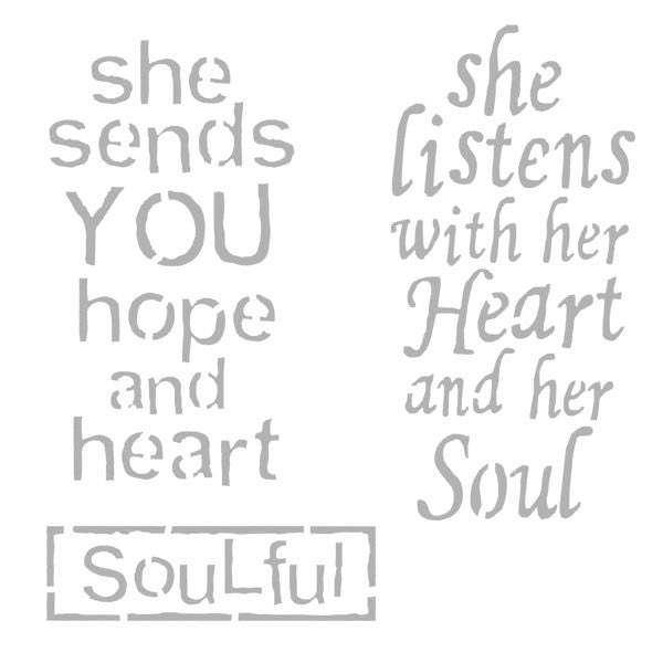 She Sends You Hope and Heart Stencil 6 x 6