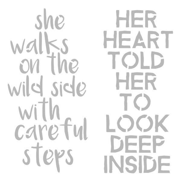 She Walks on the Wild Side Art Stencil 6 x 6