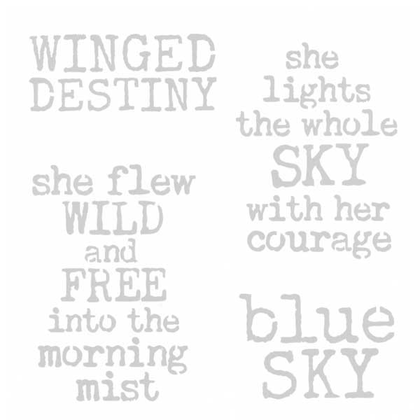 Winged Destiny Inspired Words Stencil