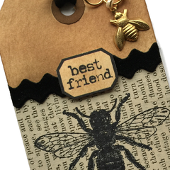Honey Bee and Bunny Rabbit Rubber Stamp