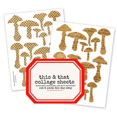 Mushroom Collage Sheets