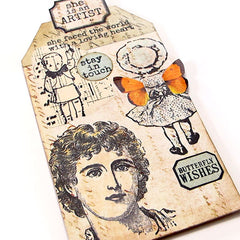 Artist Face Stamped on Art Tag
