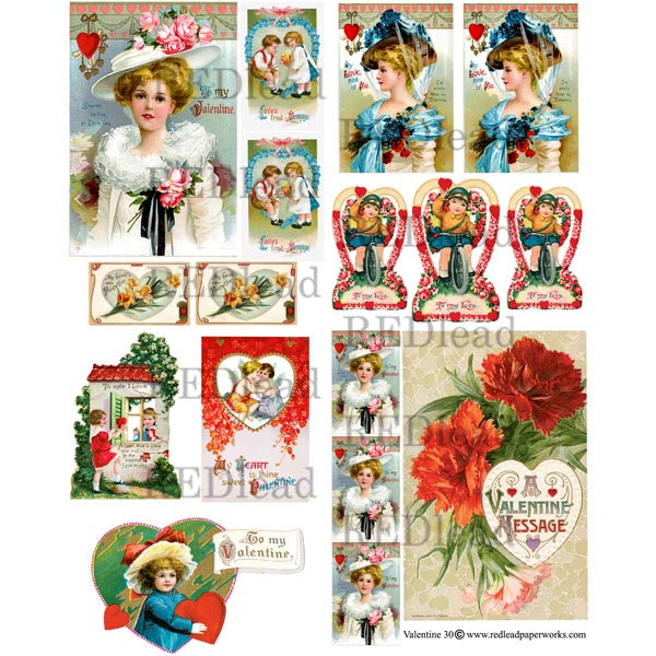 Collage Sheet Valentine 30