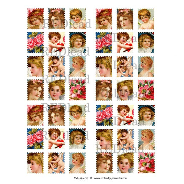A Valentine Postage Collage Sheet 51