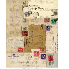 vintage elements mail art collage sheets