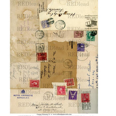 vintage elements mail art collage sheets