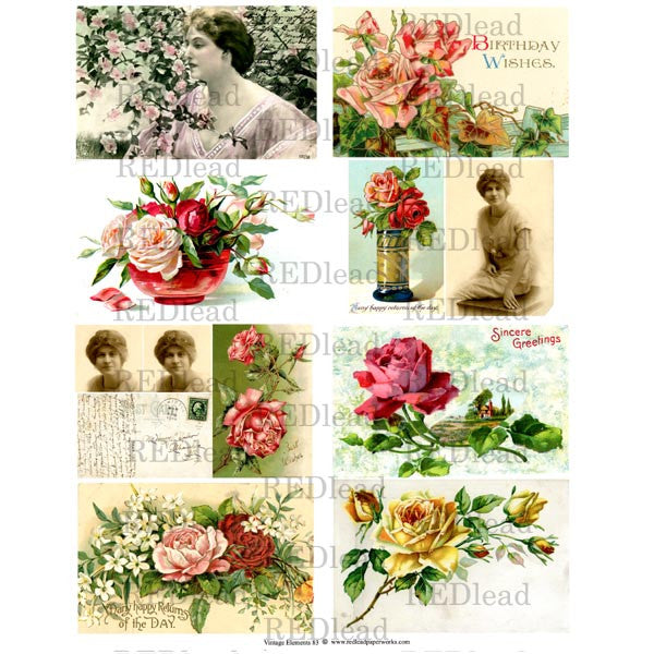 Collage Sheet Vintage Elements 83