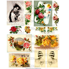 Collage Sheet Vintage Elements 86