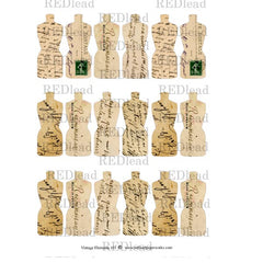 Collage Sheet Vintage Elements 101 - Dress Form