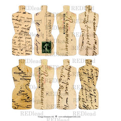 Collage Sheet Vintage Elements 102 - Dress Forms