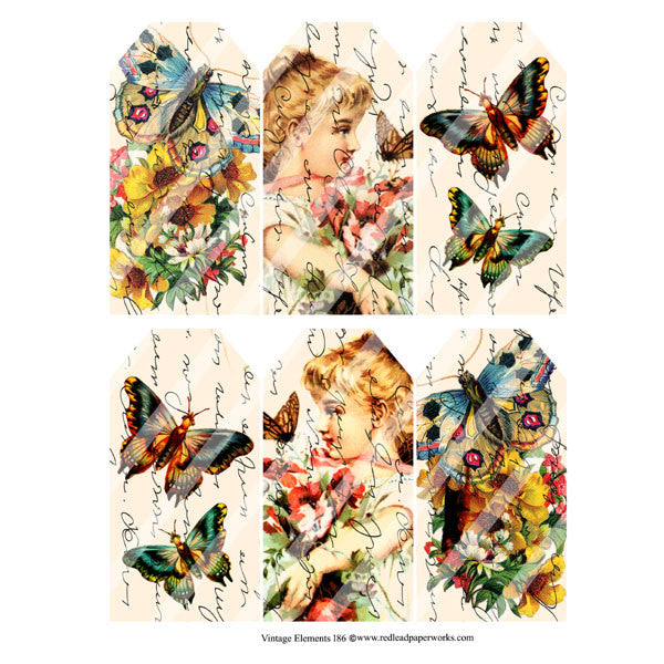 vintage elements 186 Butterfly collage Sheet