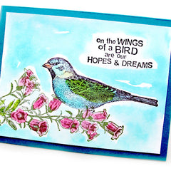 rubber stamped bird Greeting Card