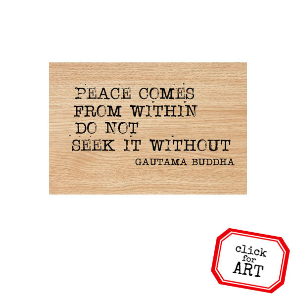Peace Comes From Within Wood Mount Rubber Stamp