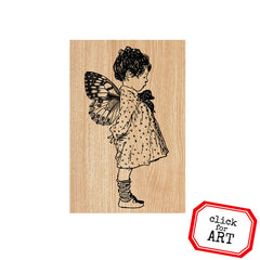 Petite Pixie Wood Mount Rubber Stamp
